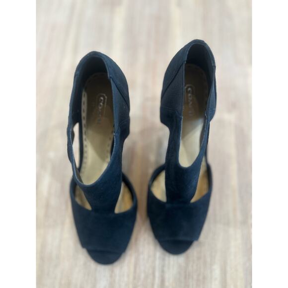 Coach Marselle black suede heels - Size 8 - Picture 3 of 9